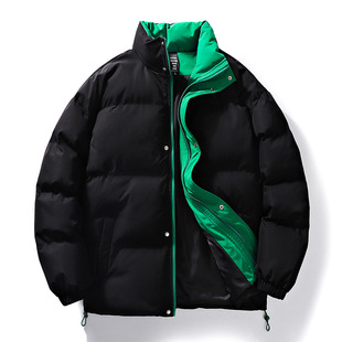 Cotton-padded coat men's thickened coat 2023 winter plus size men's winter new tide brand warm collar cotton-padded coat men's clothing