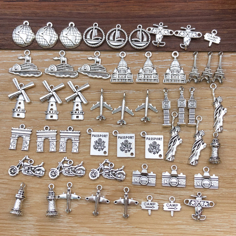 1 new travel series simulation airplane tower ancient silver alloy pendant pendant diy jewelry accessories 1 new travel series simulation airplane tower ancient silver alloy pendant pendant diy jewelry accessories
