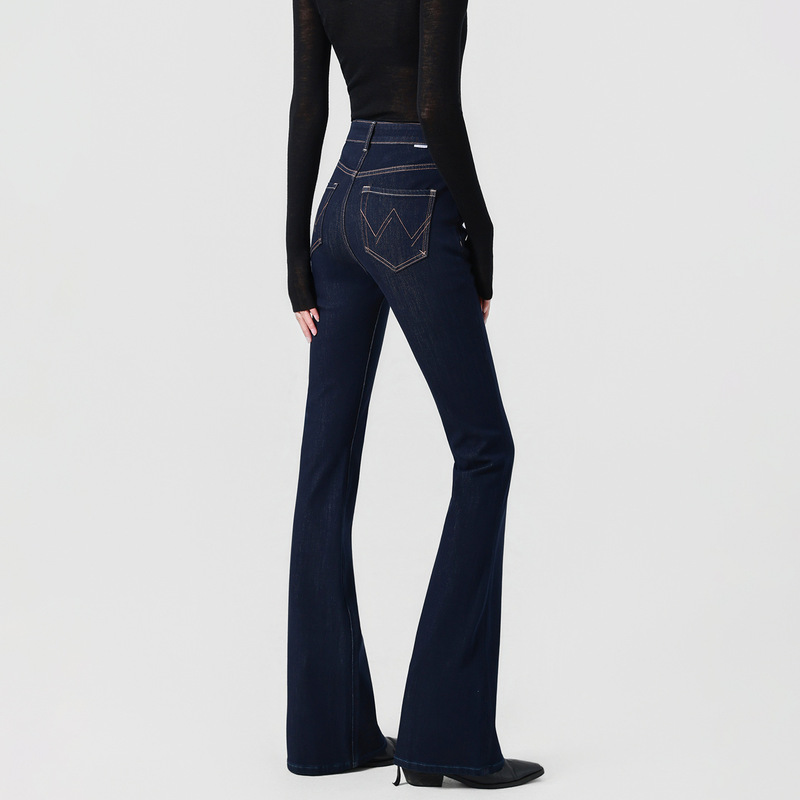 Supermodel pants/denim blue high-waisted flared jeans for women, four-way stretch, hip-lifting, slim fit, 26 early autumn new style, slimming effect Supermodel pants/denim blue high-waisted flared jeans for women, four-way stretch, hip-lifting, slim fit, 26 early autumn new style, slimming effect