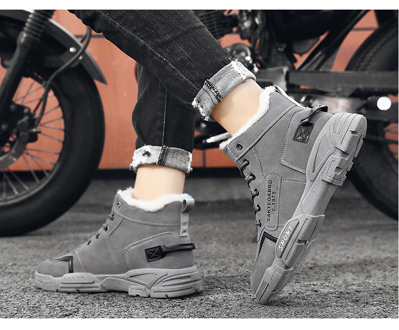 Herren Winter Schneestiefel Wasserdicht Rutschfest High-Top Thermogefüttert Freizeitschuhe Für Outdoor-Wandern_voghion.com