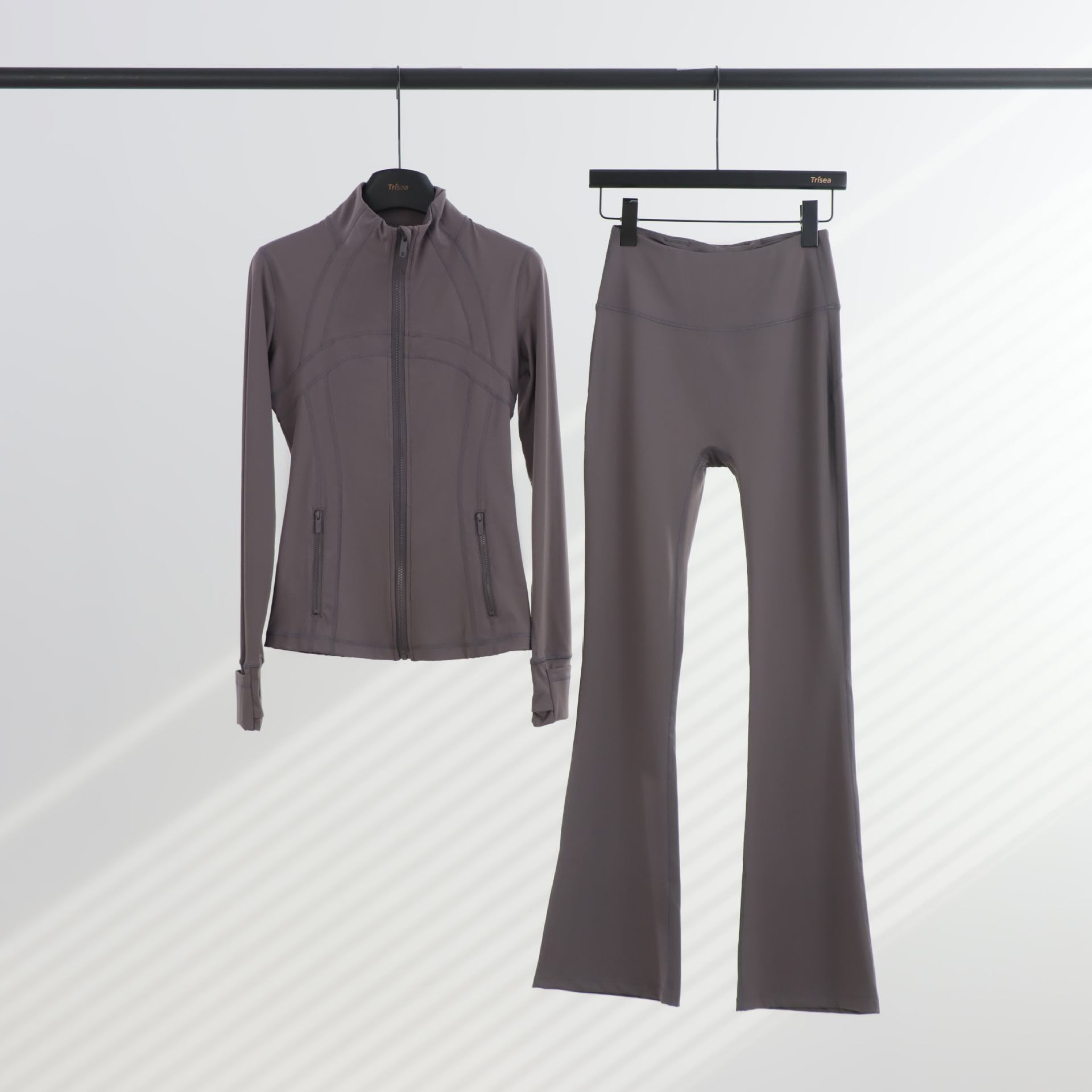 LULU chaqueta de cuello de喇叭 con cremallera, chaqueta de cuerpo, chaqueta de yoga elástica, mujer