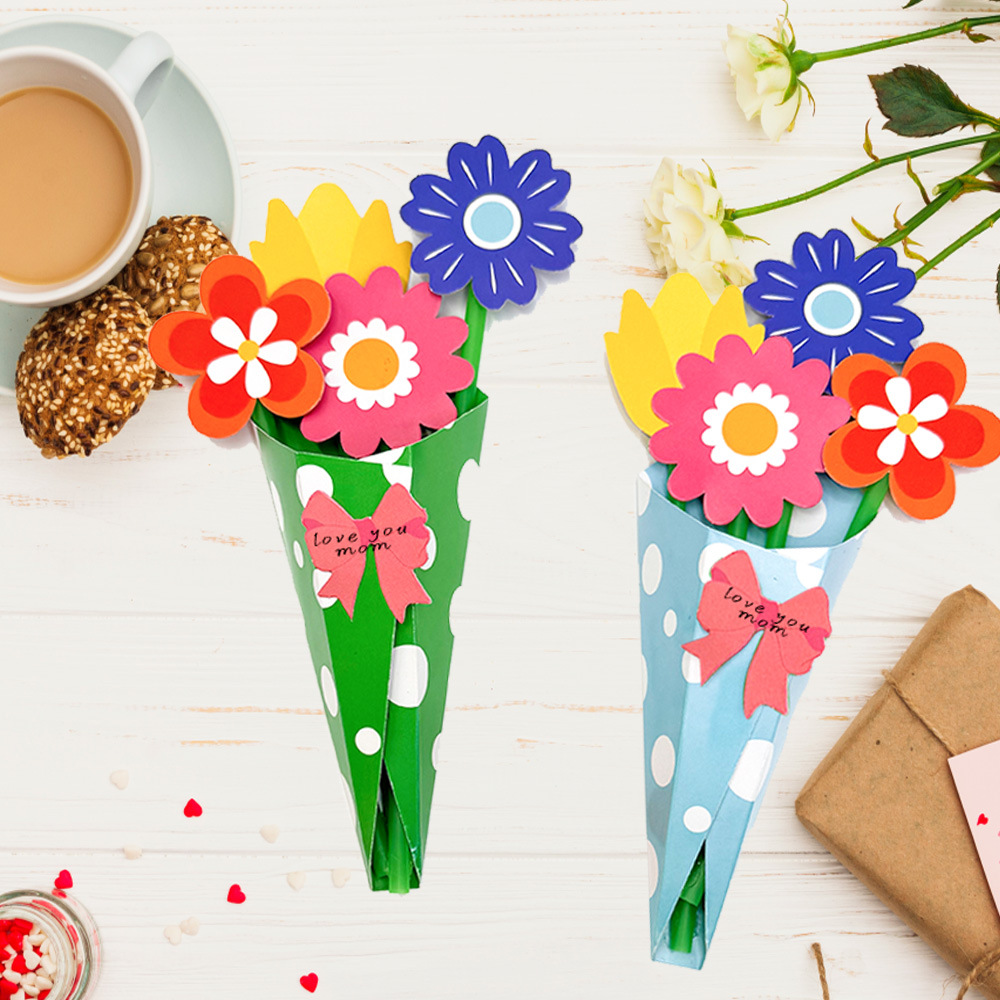 180g Weight bouquet Event & Party Supplies 1 Set Quantity Festival Occasion Paper Material Flower Pattern Sweet Style Sweet Flower Paper Festival Bouquet Party Supplies Party Accessories 1 Set 5