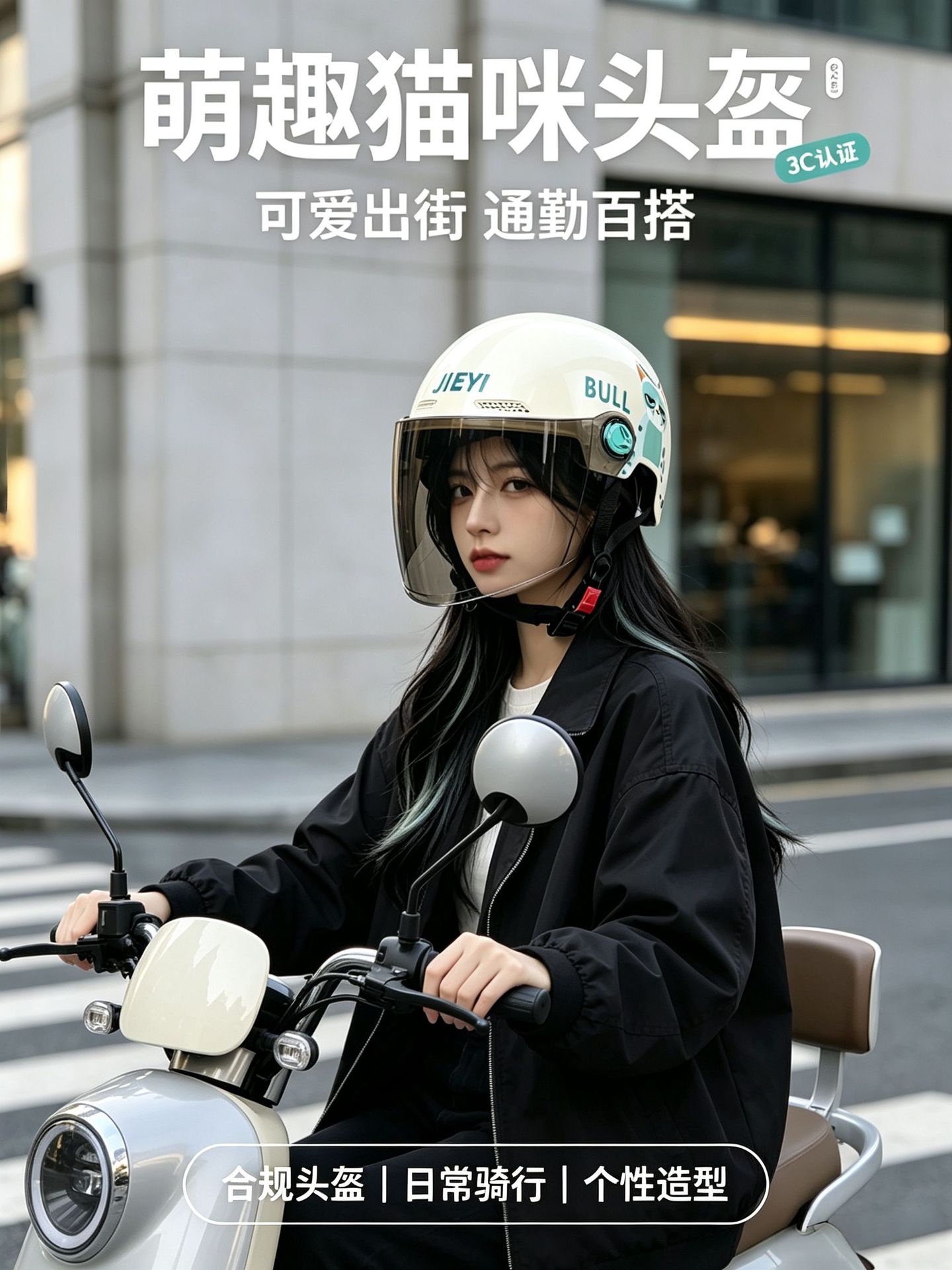 New national standard 3C electric vehicle helmet, motorcycle summer half helmet, smiley face design, unisex, suitable for commuting, and provides safety for electric scooters
