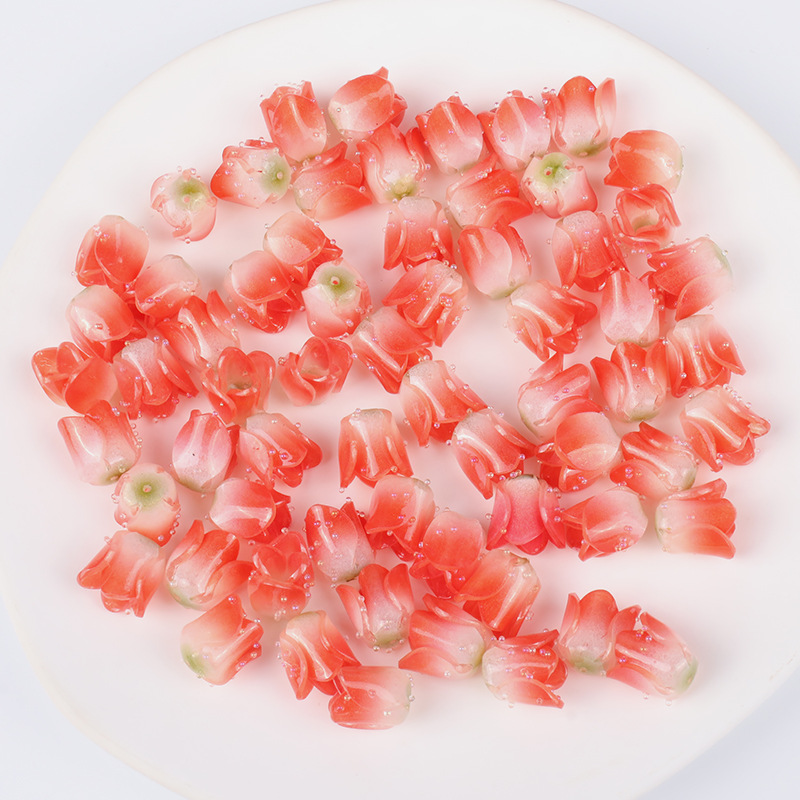 Acrílico Termocontraíble tulipán flor DIY accesorios de la joyería pendientes horquilla accesorios para el cabello colgante materiales hechos a mano al por mayor