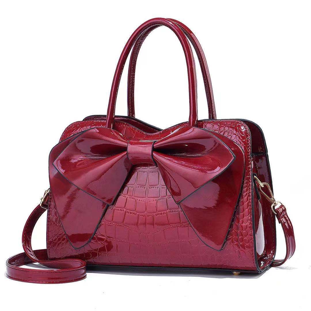 Zipper Closure Type Single Shoulder Strap Strap Type Women's Large All Seasons Pu Leather Solid Color Fashion Bowknot Square Zipper Shoulder Bag