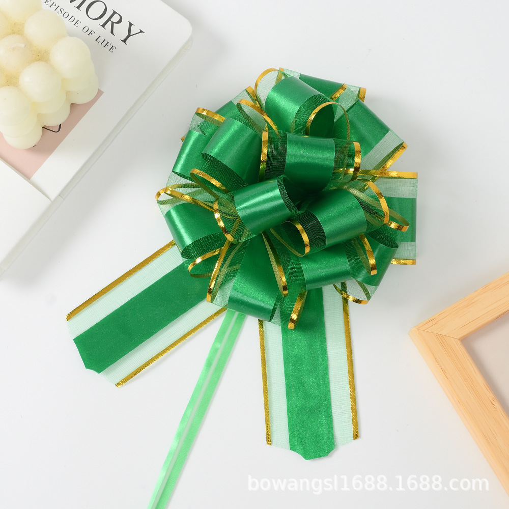 Transfronterizo 50 hilo de nieve grande tinta borde dorado esférico mano tire flor boda puerta decoración Navidad regalo embalaje bola de la flor