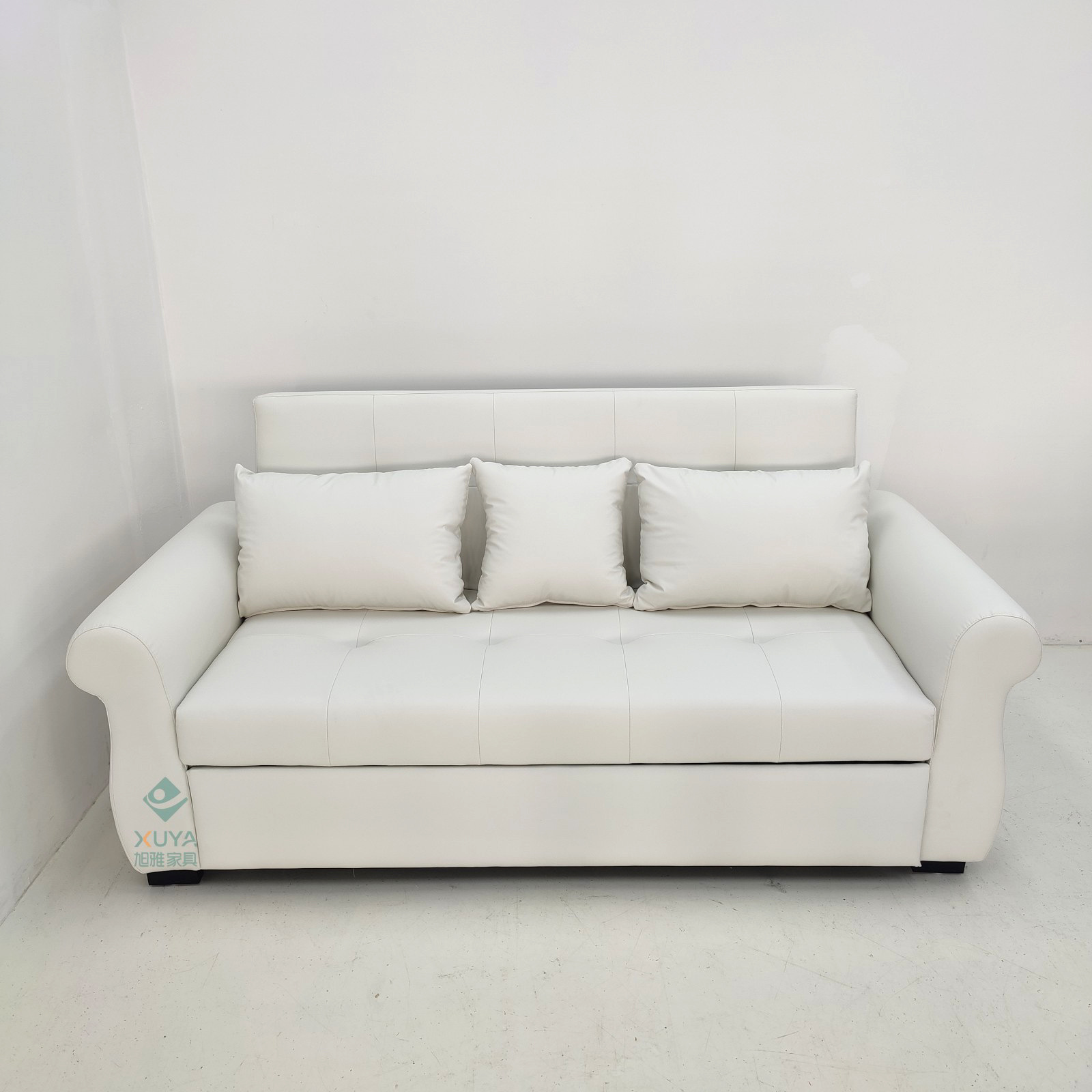 Art de cuero multifuncional blanco moderno simple sofá cama plegable sala de estar dormitorio 1 apartamento pequeño peine de casa
