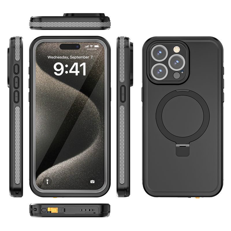 欧米はiphone15proMax6.7携帯電話ケースの新型防水転倒防止スタンド携帯電話保護カバーに適用されている|undefined