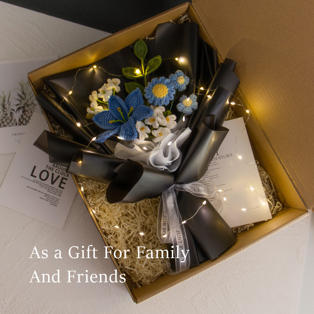 Navidad hecha a mano un ramo de girasoles mezclar y combinar imitación ganchillo flores tulipas regalos de vacaciones