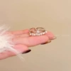 Ring pearl, with snowflakes