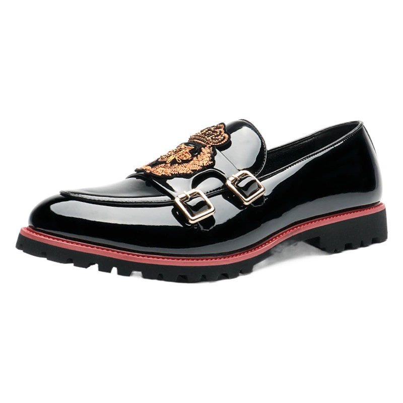 Британская кожаная обувь, Мужская дышащая деловая модельная мужская обувь, весенне-осенняя мужская обувь без шнуровки Mengke, Повседневная универсальная модная обувь