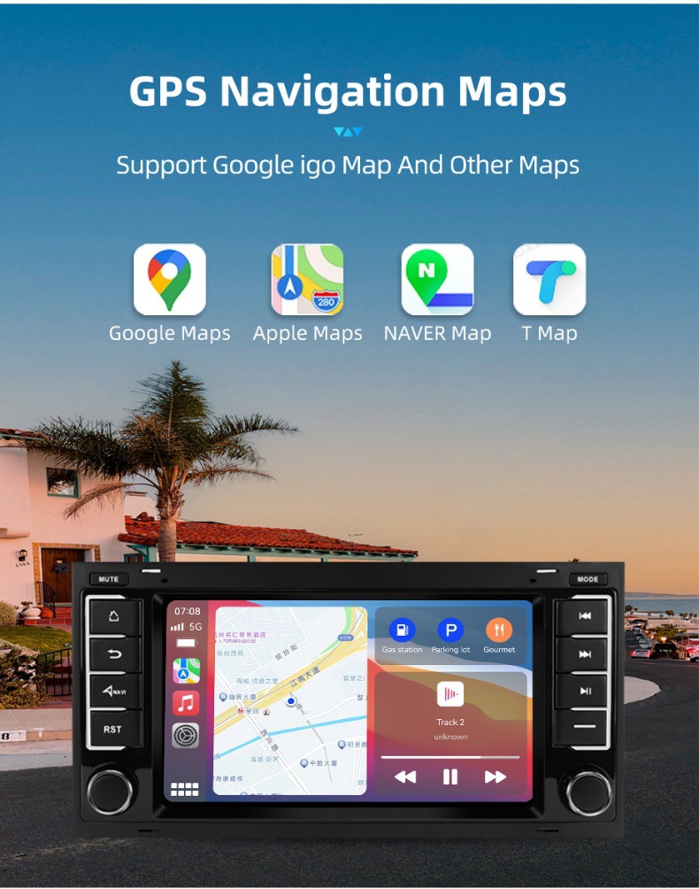 7inch Is Suitable for Volkswagen Touareg Car Central Control Large Screen Navigation Carplay Bluetooth Audio and Video Player