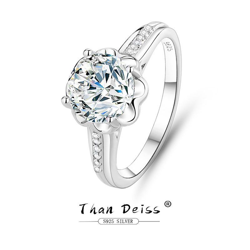 Cross-border Wholesale Fashion Sunflower Ring Women's Light Luxury High-end Sense S925 Sterling Silver Proposal Engagement Moissanite