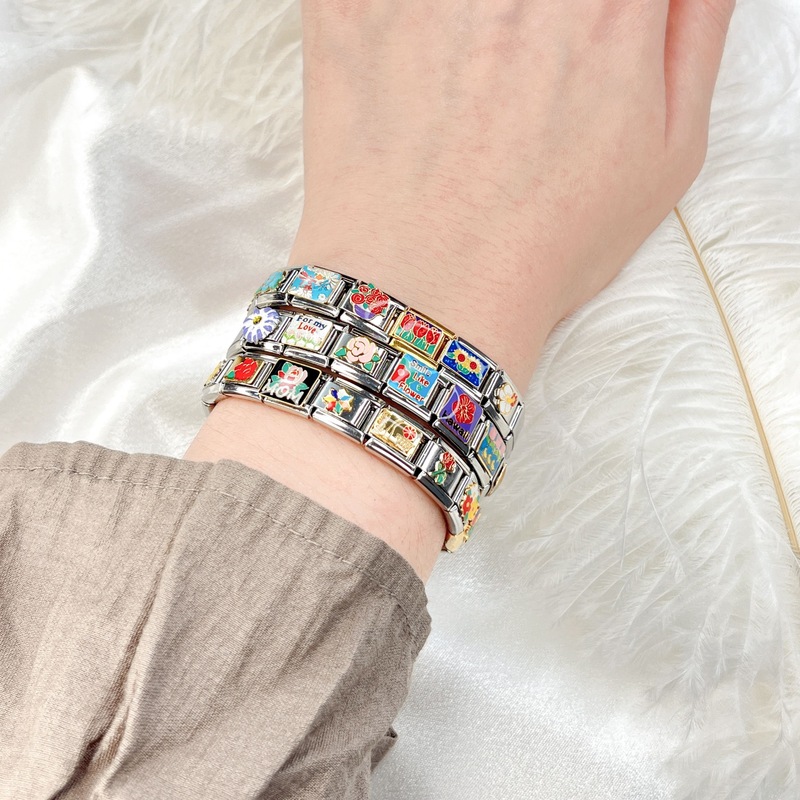 モジュールブレスレット DIY スプライシングシングルモジュールオリジナルデザインハイエンドニッチジュエリーフラワー新スタイル|undefined
