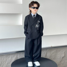 儿童西装套装男童主持人中式礼服钢琴演出服春秋男孩花童生日西服