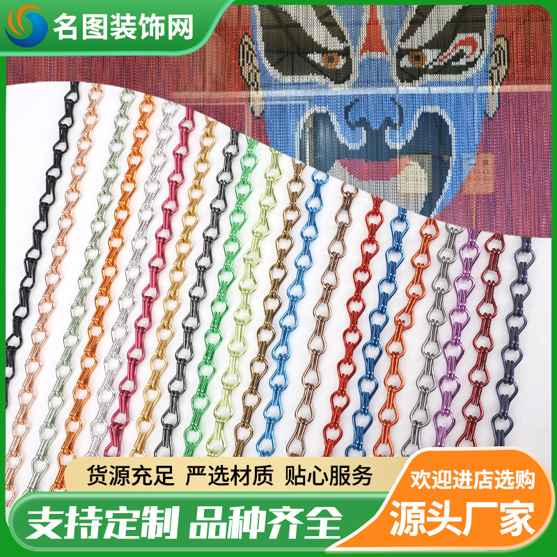 吊顶幕墙隔断编织金属垂帘 金属双钩链门头铝图案金属垂帘