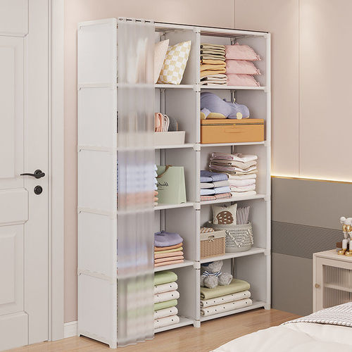 Home Wardrobe Storage Cabinet Dormitory Storage Cabinet Dustproof Clothes Cabinet Wardrobe For Rent Simple Assembly Mixed Batch