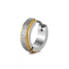 Frosted silver gold edge earrings