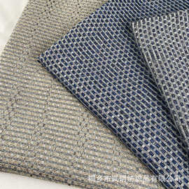 厂家直销 色织小香风编织提花布立体感格子布窗帘抱枕沙发布面料