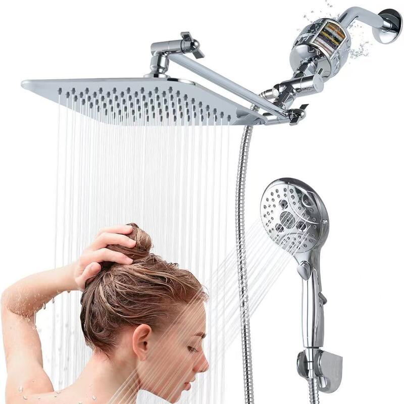 8inch Pair of 20-Level 6-Mode Spray Design Filtered Shower Heads, Handheld Shower Heads with High-Pressure Rainfall 8inch Pair of 20-Level 6-Mode Spray Design Filtered Shower Heads, Handheld Shower Heads with High-Pressure Rainfall