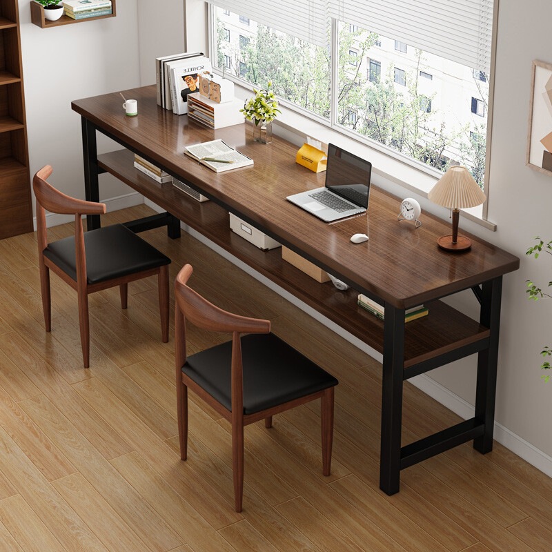 Simple double student desk for home use, suitable for rental apartments, simple computer desk, wall-mounted narrow office desk for small spaces Simple double student desk for home use, suitable for rental apartments, simple computer desk, wall-mounted narrow office desk for small spaces