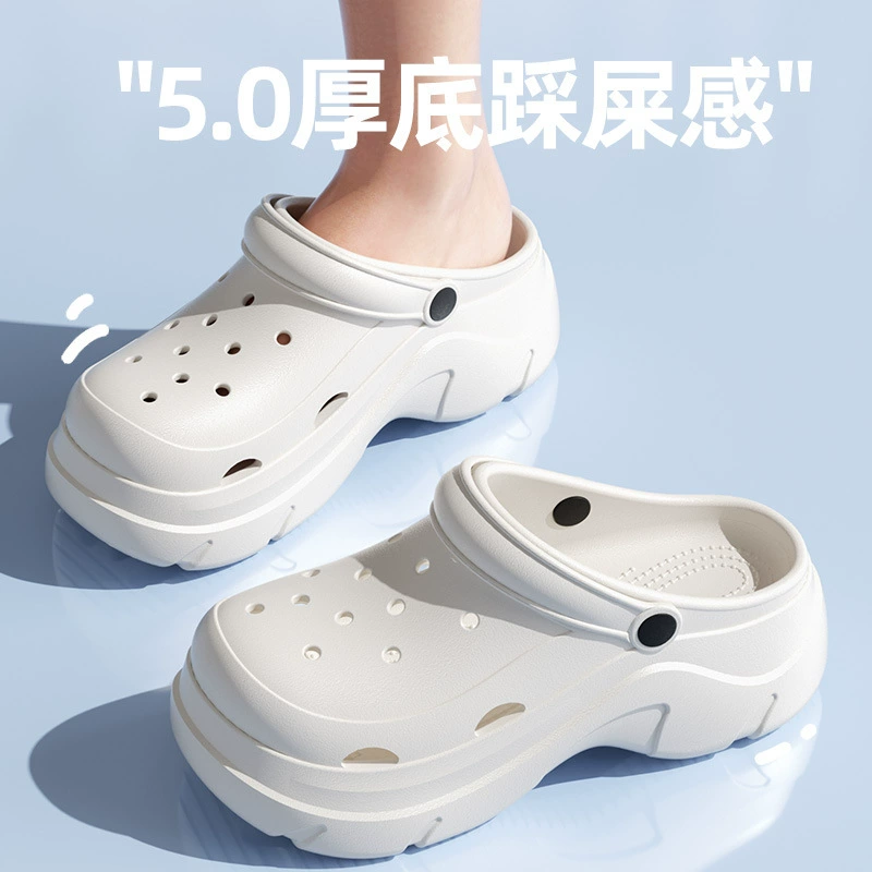 Мужские и женские пляжные сандалии с толстой подошвой из ЭВА, новые 2025 года, нескользящие, с закрытым носком