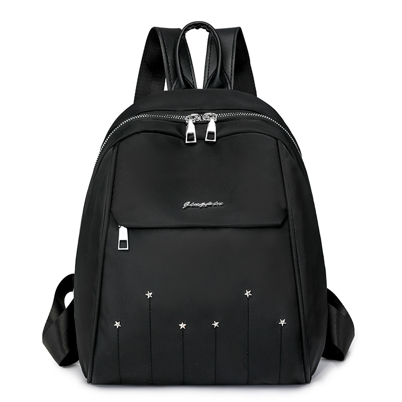 Mochila para mujer 2024 nueva mochila pequeña de nailon de moda de color sólido de alta gama mochila ligera para mujer