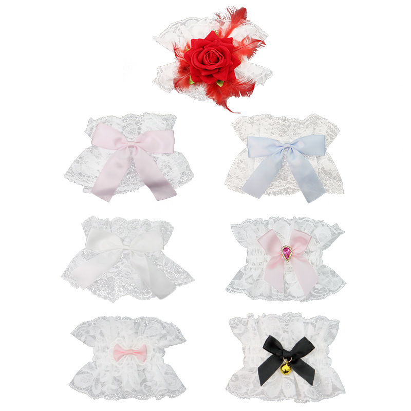 Cosplay de dibujos animados camarera adorable pulsera de encaje collar de ojos pegada de cabello cola zorro adornos de cabello show dress