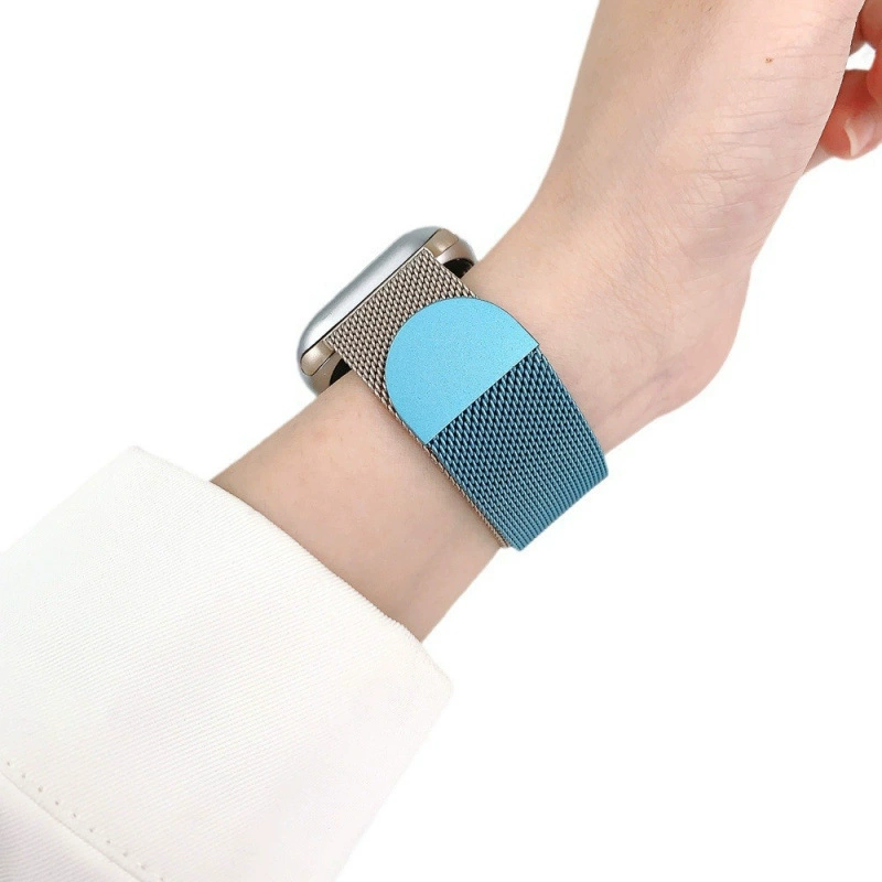 Подходит для iWatch S10 Apple watch ремешок AppleWatch9 Milanese S8 спортивная металлическая магнитная S7