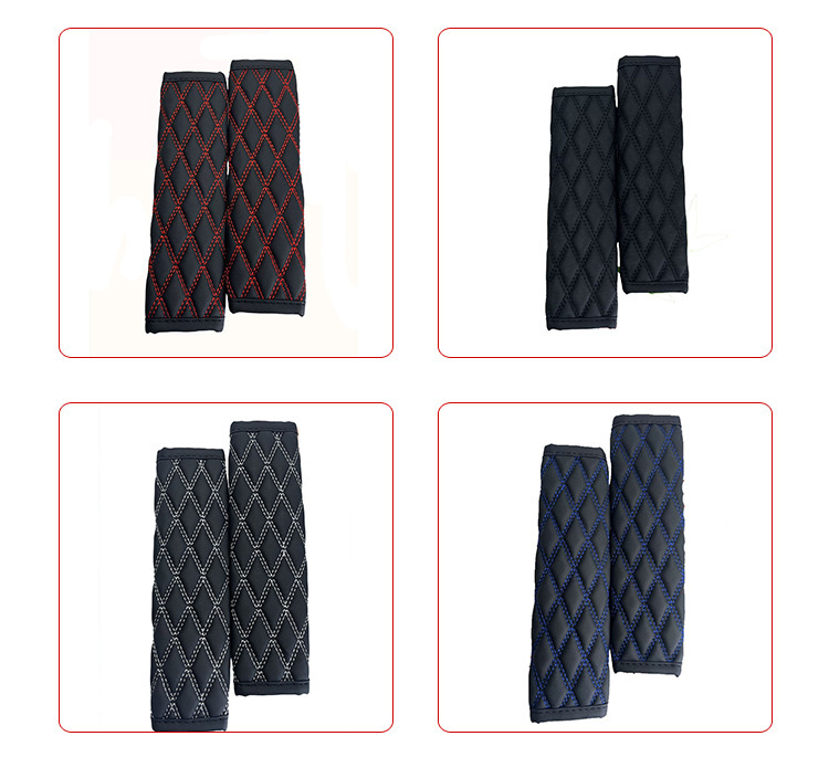 Cross-Border Double-Line Quilted Embroidered Shoulder Pads, Car Seatbelt Shoulder Pads, Leather Comfortable Breathable Seatbelt Protective Shoulder Pads