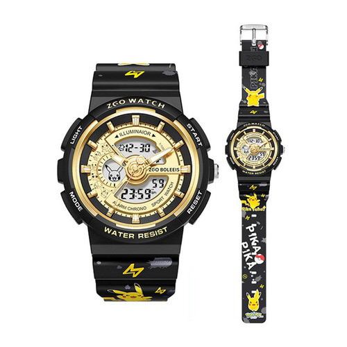 ZGO ZGO Pokemon Pikachu watch men's junior high school student watch women's sports waterproof luminous electronic watch