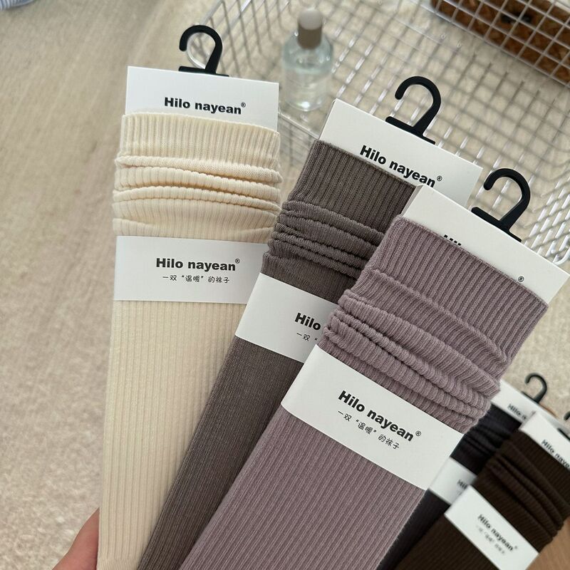 Nanye nayean good-to-wear pile socks pit striped boneless Japanese soft tone mid-calf length socks for women