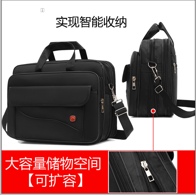 Oxford Cloth Briefcase Men's Document Bag Large Capacity Business Bag Horizontal Computer Bag Work and Business Trip Fashion