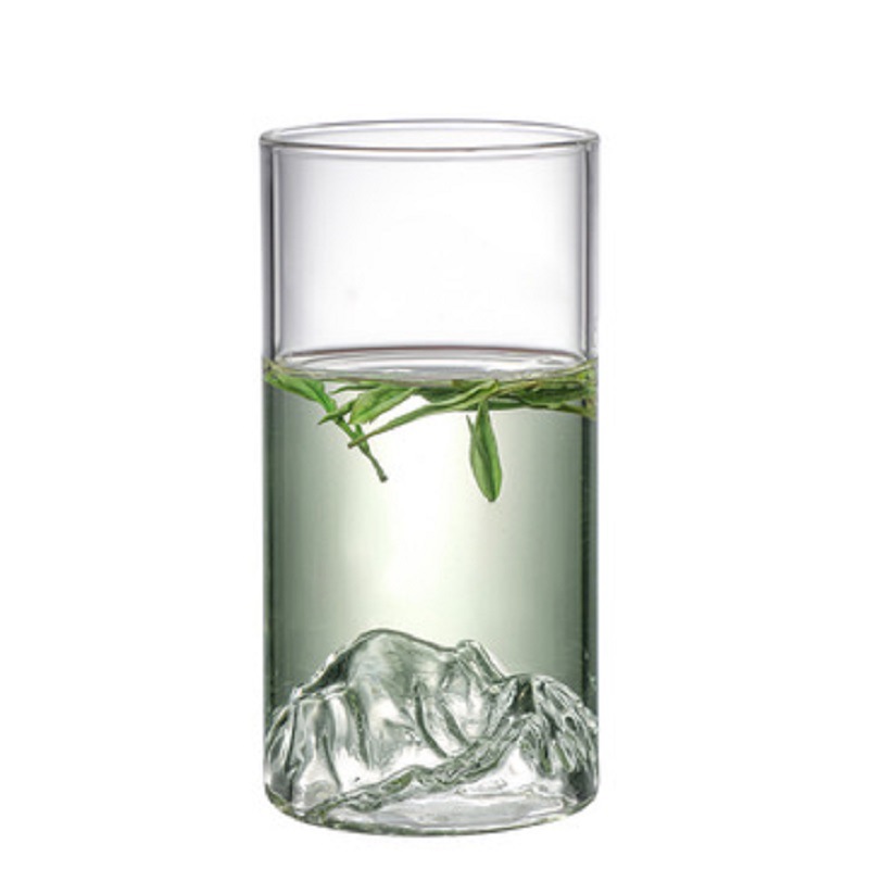 Venta al por mayor sin mango Guanshan taza de té de vidrio transparente con mango taza de agua doméstica taza de jugo flor taza de té taza de agua de vidrio