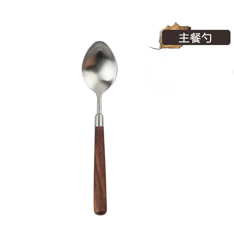 410 스테인레스 스틸 모조 우드 핸들-뾰족한 스푼