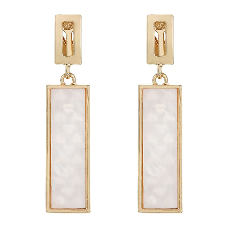 Square ear clip style white