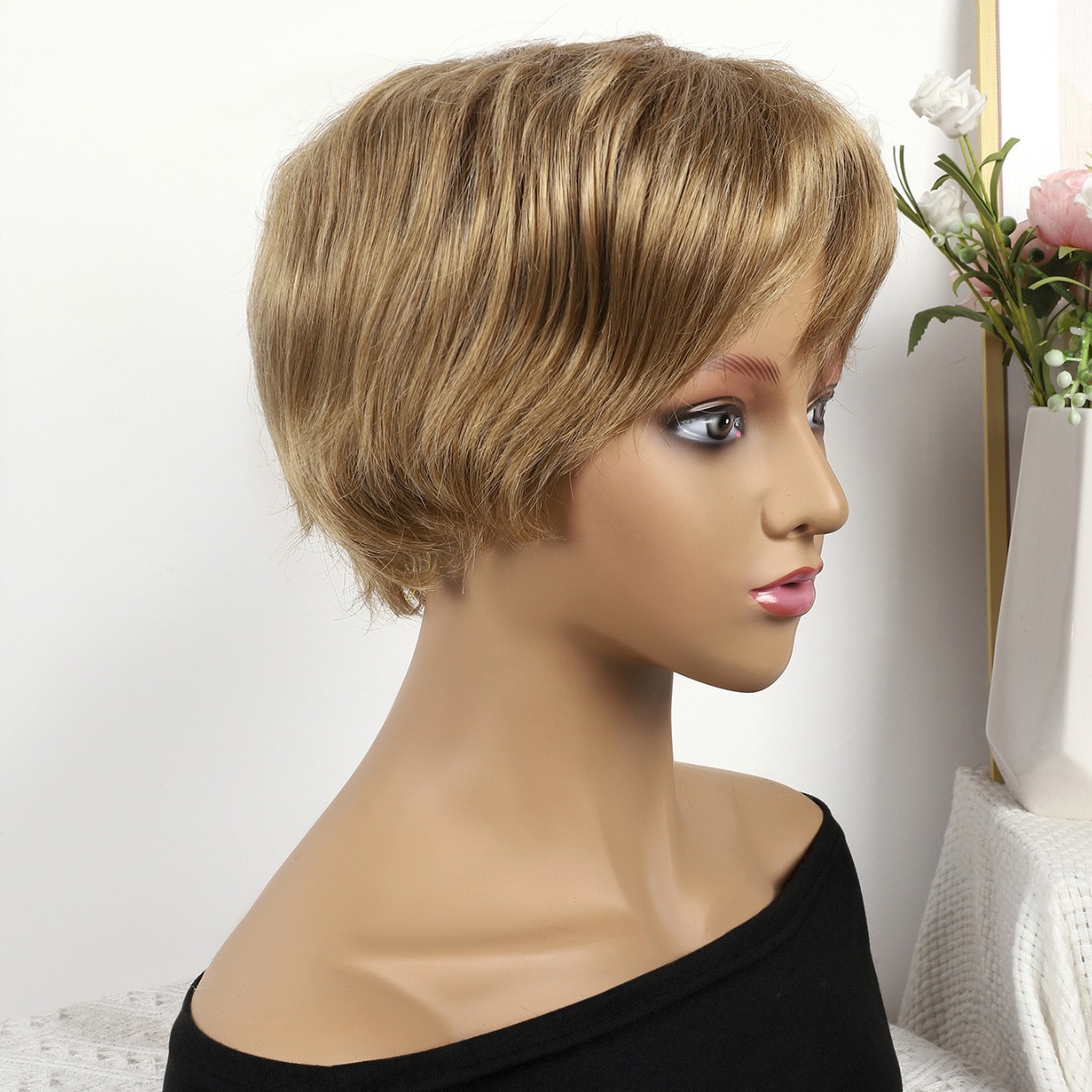 Fibra química al por mayor bob cabello pelucón mecánico pelucón cubierta de pelo