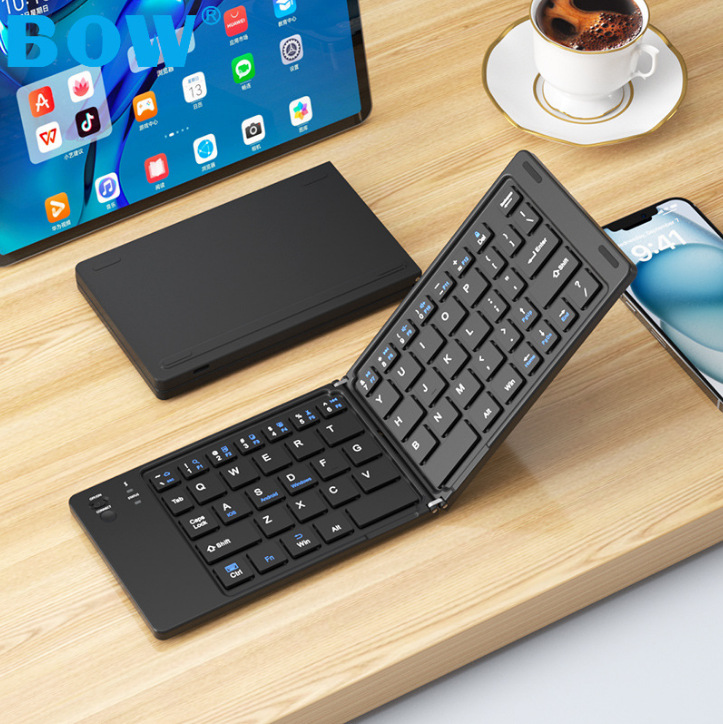 Teclado Bluetooth plegable para teléfonos móviles tabletas recargables portátiles Oficina mini teclado fábrica al por mayor al por mayor