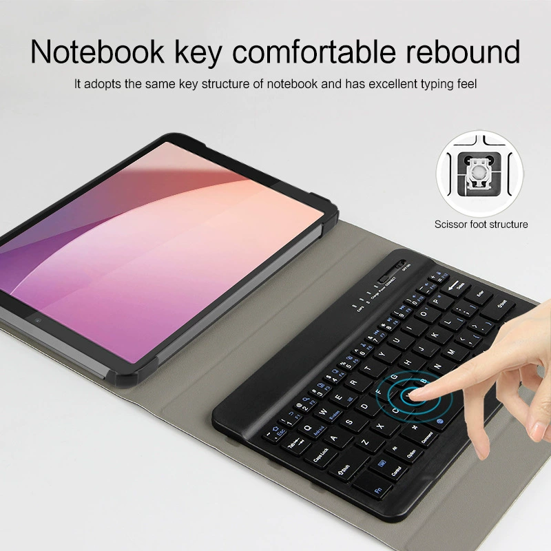 Клавиатурный защитный чехол для Lenovo M8 (4-е поколение) TAB M8 TB-300FU, кожаный корпус с клавиатурой