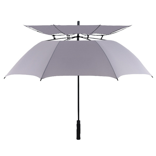 Golf 30-inch breathable double-layer automatic umbrella with long handle and extra large reinforced thick car anti-storm advertising umbrella