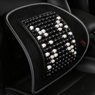 跨境全木珠腰靠汽車頭枕抱枕頭要靠枕居家辦公新腰枕腰墊車用腰靠