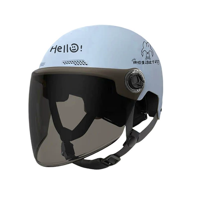 Motosiklet kaskı (dəbilqə) – Helmet Hd - 3c-certification-spring-and-summer-lucky-rabbit-cloud-water-blue-long-tea-one-size-fits-all