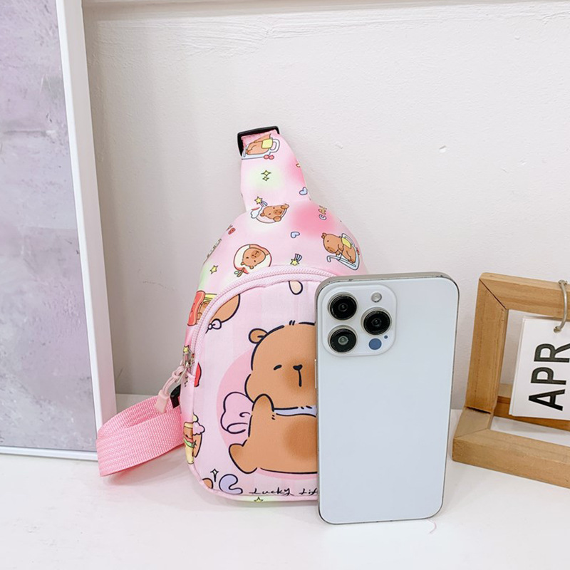 Lindo bolso de niña, bolso de mensajero de dibujos animados para niños, bolso de pecho de niña salvaje de estilo extranjero