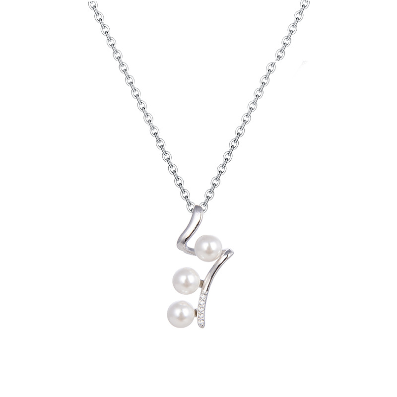 S925 plata esterlina perla colgante collar de plata esterlina luz de lujo simple nicho diseño nuevo collar clavícula cadena