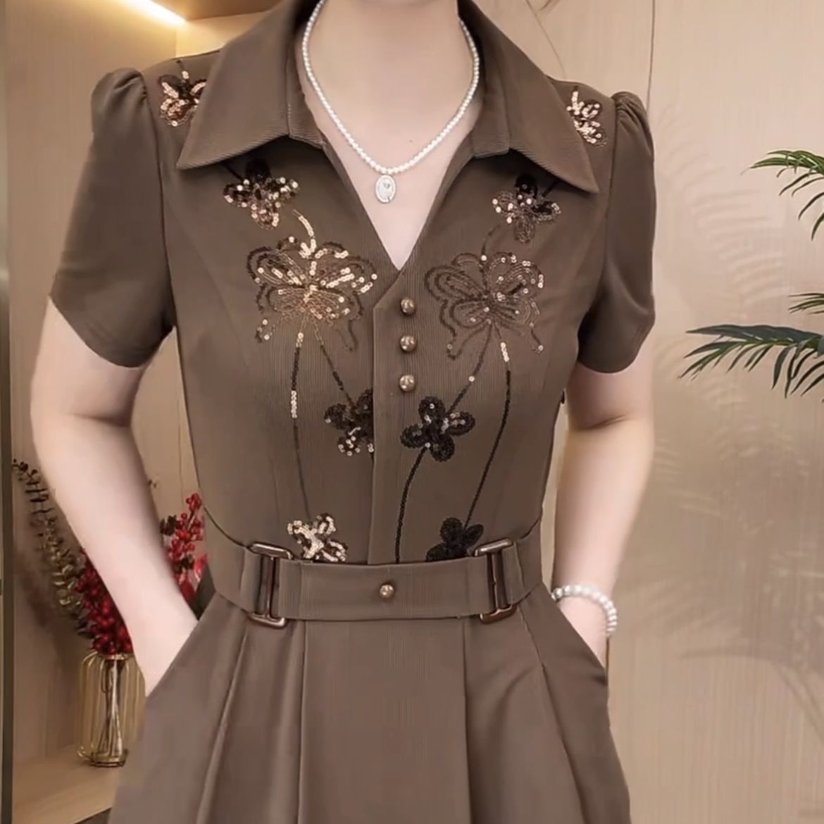 Autumn elegant long cute dress