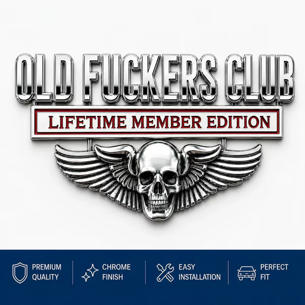 Manufacturer wholesale cross-border new popular product oldfuckersclub skull zinc alloy metal modified car body sticker
