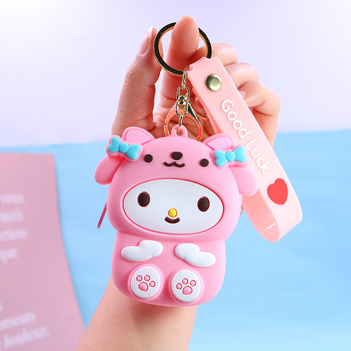 Creative Three Craws Silicone Zero Wallet Cartoon Melody Children's Wallet Small Pendant Keychain Silicone Bag