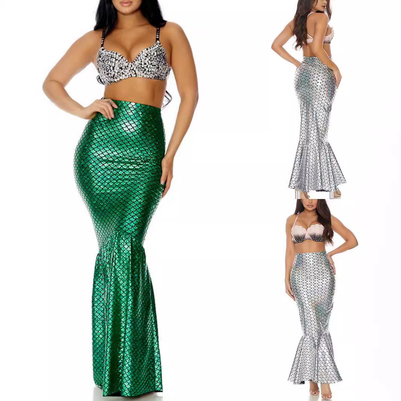 European and American Foreign trade new mermaid high waist sexy tight long skirt