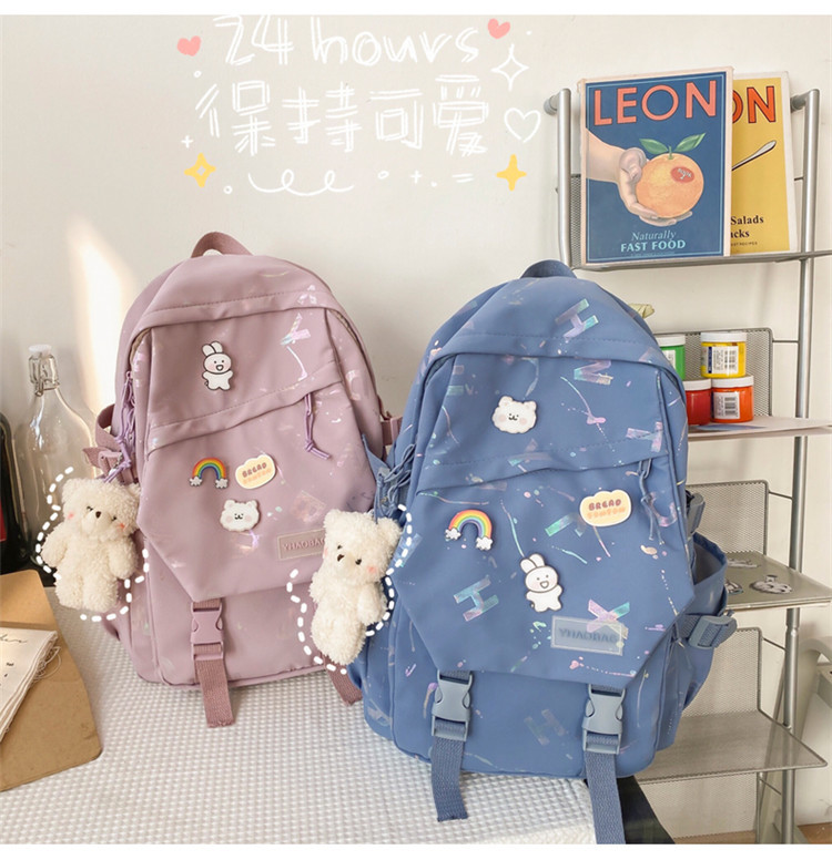 Cartable École Primaire Filles Ins Casual Tout Assorti Haute École Étudiant Sac À Dos Japonais Collège Junior High School Grande Capacité Sac À Dos display picture 7