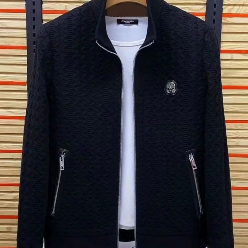 Осенне-зимнее Новое мужское пальто, мужское весенне-осеннее облегающее модное легкое роскошное модное пальто с воротником-стойкой, Повседневная универсальная куртка